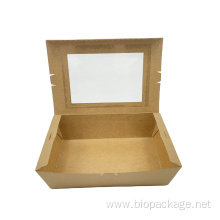 Custom logo kraft paper box with window 1000ml